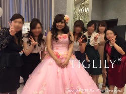 TIGLILY】ウエディングドレス_カラードレス_花ドレス(c116pk) TIGLILY】ウエディングドレス_カラードレス_花ドレス(c116pk)